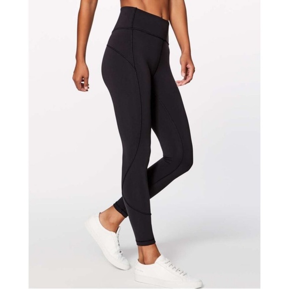 lululemon athletica Pants - Lululemon In Movement 7/8 Tight Everlux 25” black high waisted pockets size 6